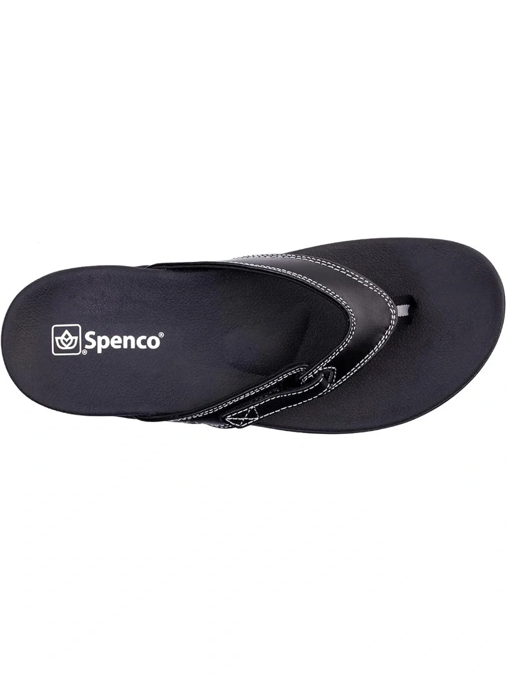 Spenco Women’s Size 8D Ava Orthotic Sandals Black Adjustable Leather Thong